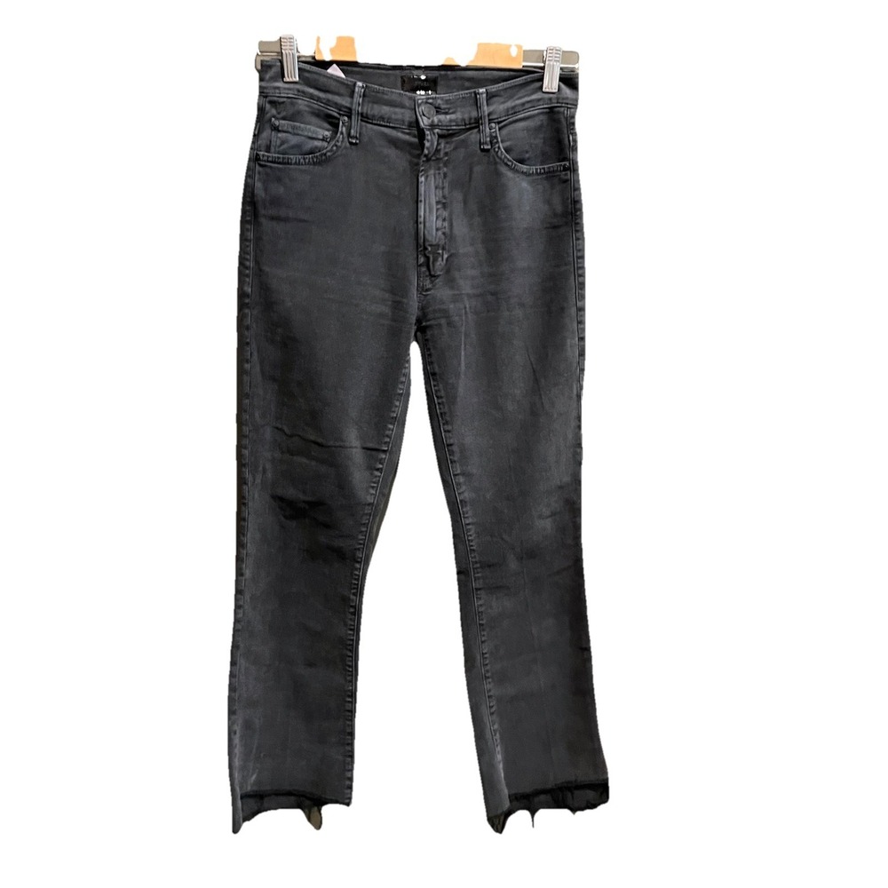 Mother The Insider Crop Step Fray Chalk Faded Black Women's Jeans‎ Size 26